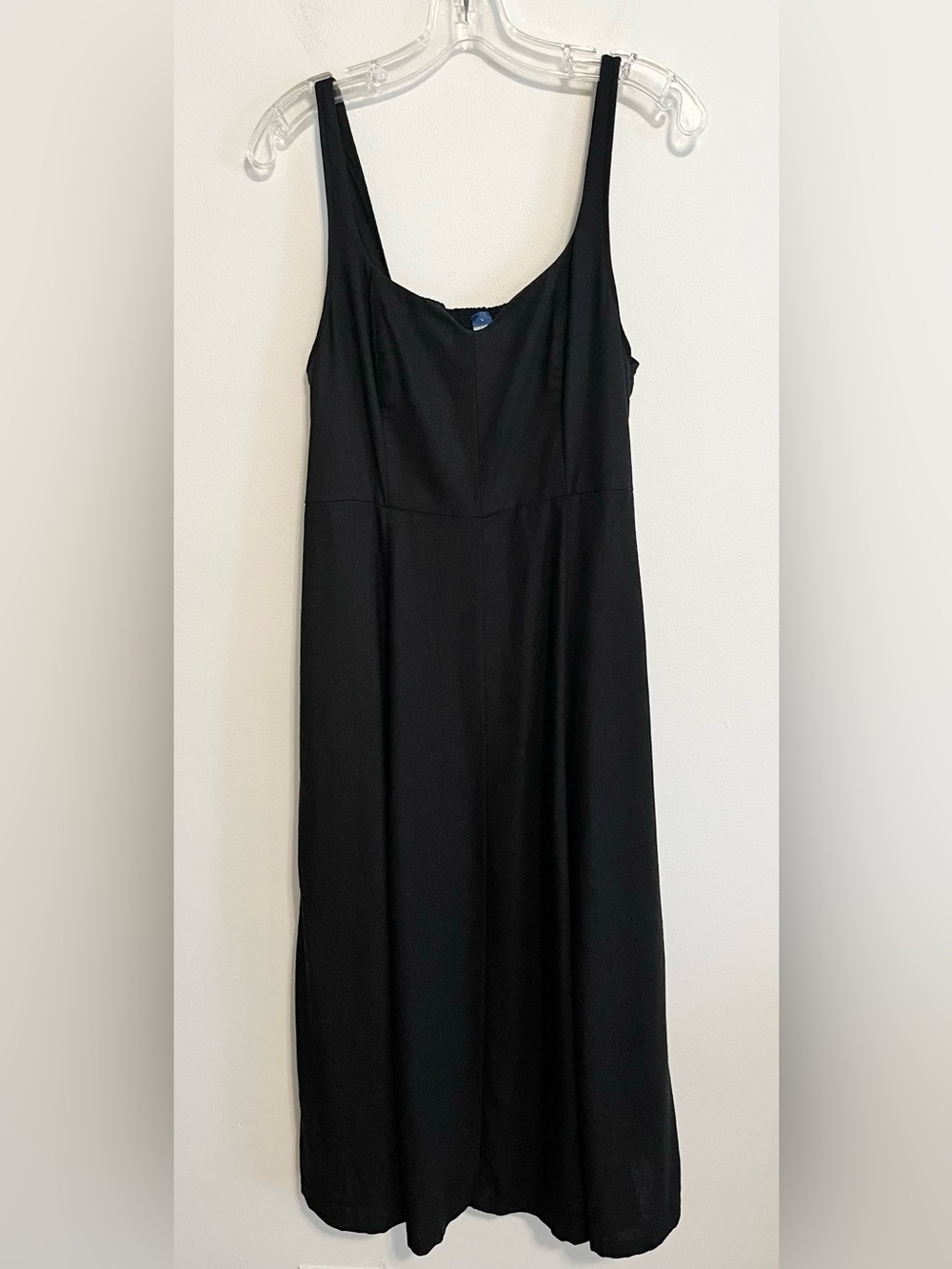 Old Navy Linen Blend Black Midi Length Sundress with Smocked Back Size Large - Picture 2 of 8